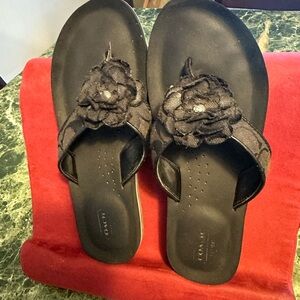 Coach Black Floral Women's Sandals